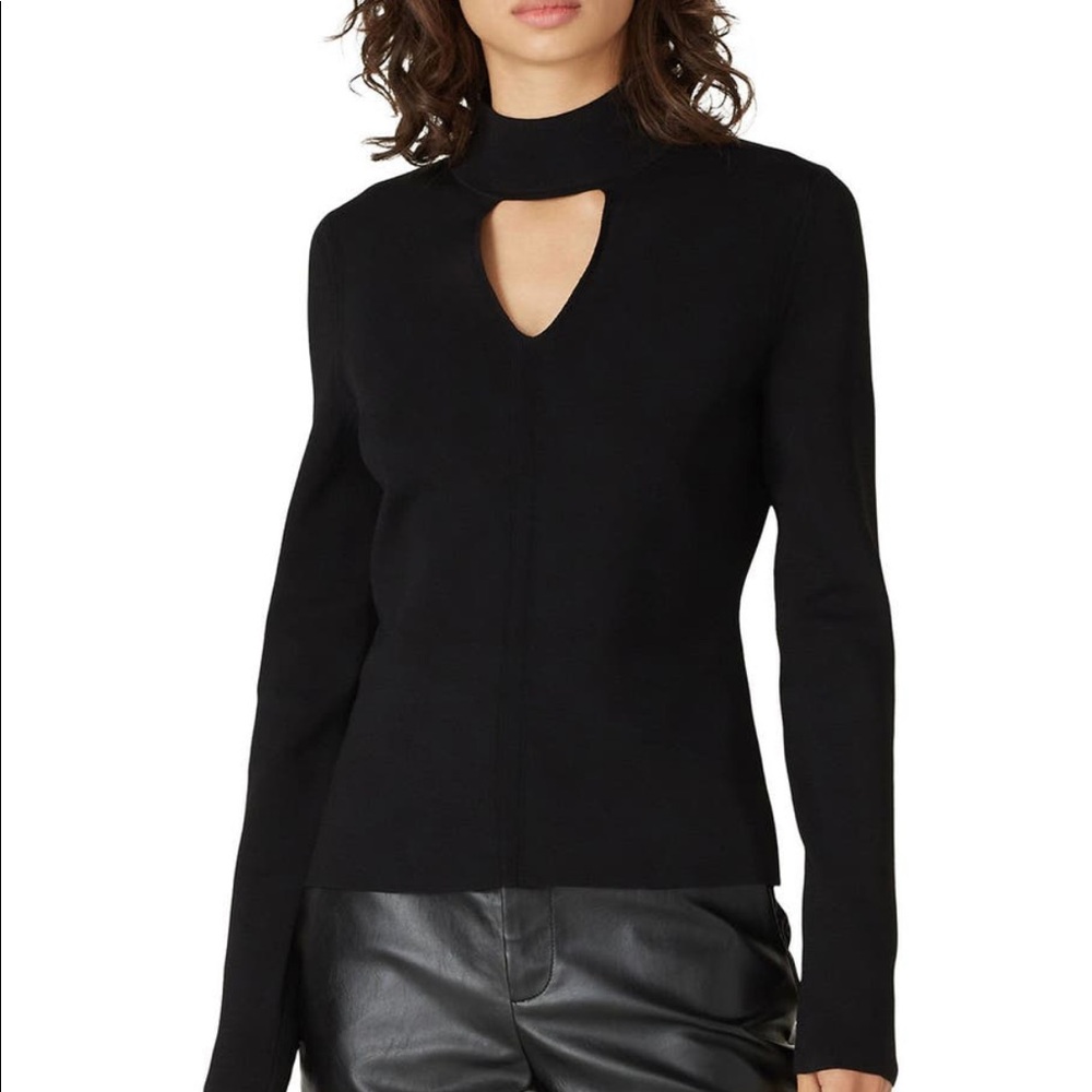 Proenza Schouler Compact Knit Black Turtleneck with Cutout Detail